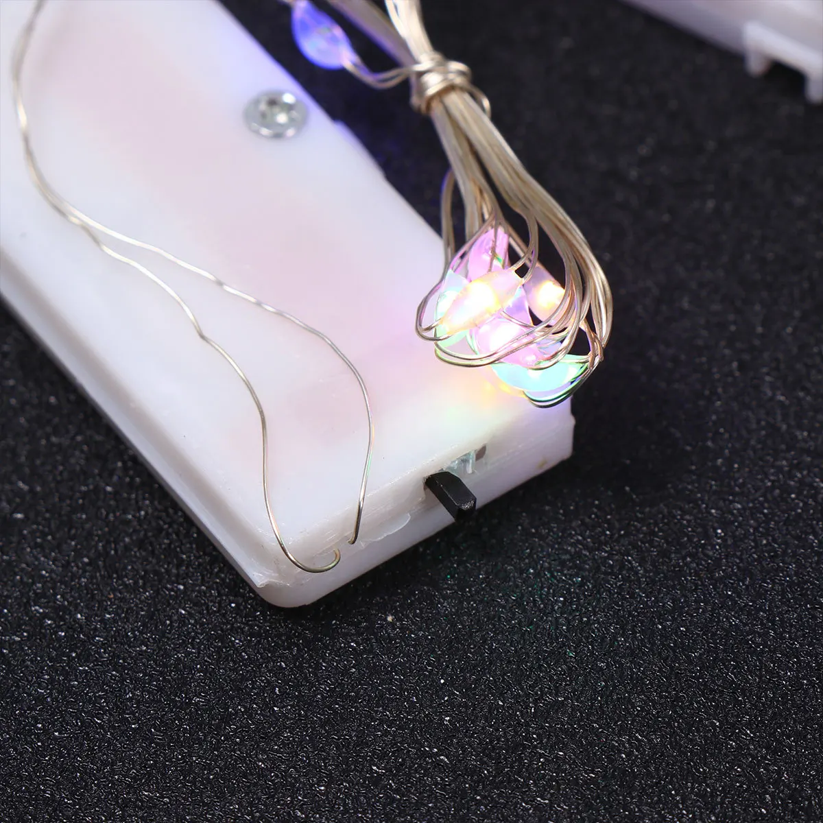 20 Stücke LED String Licht Knopf Box Fee Licht 1 m Kupferdraht Hohe Helligkeit Dekorative Lampe Weihnachten Hochzeit Festival