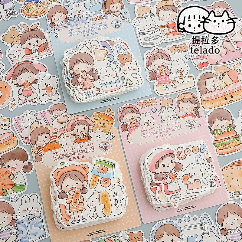 Cute Girl Writing Background Handbook Stickers Handbook Stickers Plan Sticky Notes Cheap Kawaii Stationery  Planner Stickers