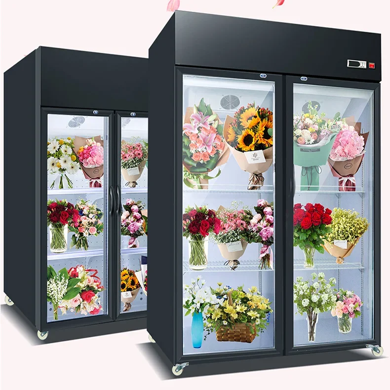 New Flower Display Refrigerator Transparent Glass Door Commercial Flowers Preservation Cabinet