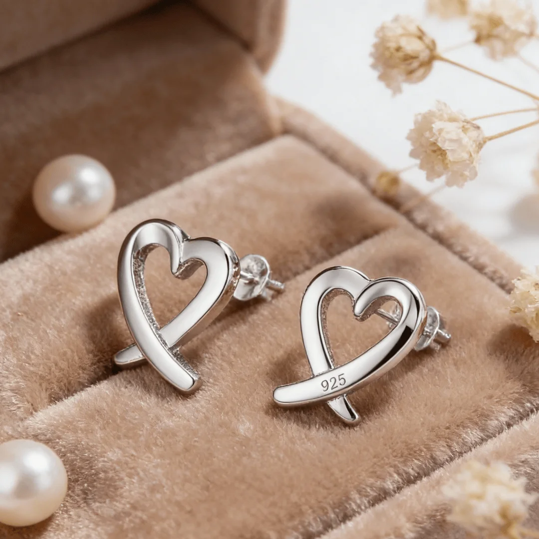 Wholesale 925 Sterling Silver Special heart Earrings stud for Women Fashion Party Wedding Accessories bar Jewelry Christmas Gift