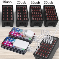 10 15 20 25 30 Ports HUB USB Charger 150W Universal Wall Desktop Fast Charging Station Dock for Mobile Phone Power Adapter
