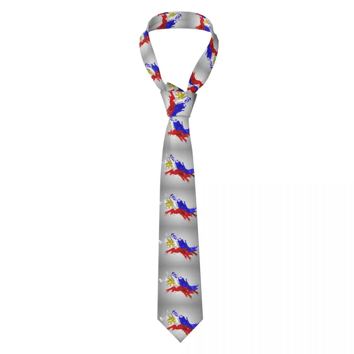 Philippines Flag Necktie for Men Silk Polyester 8 cm Neck Ties Party Accessories Tie Classic Gravatas