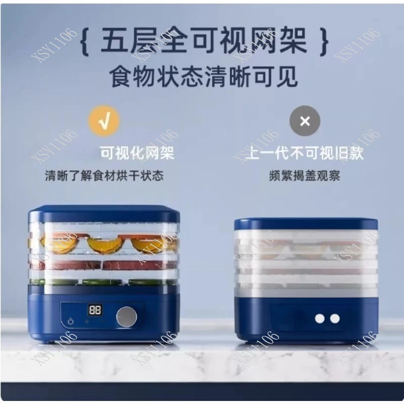5 Trays Mini Food Dehydrator - EU Household Air Dryer for Fruit Vegetable Herb Meat Pet Snacks