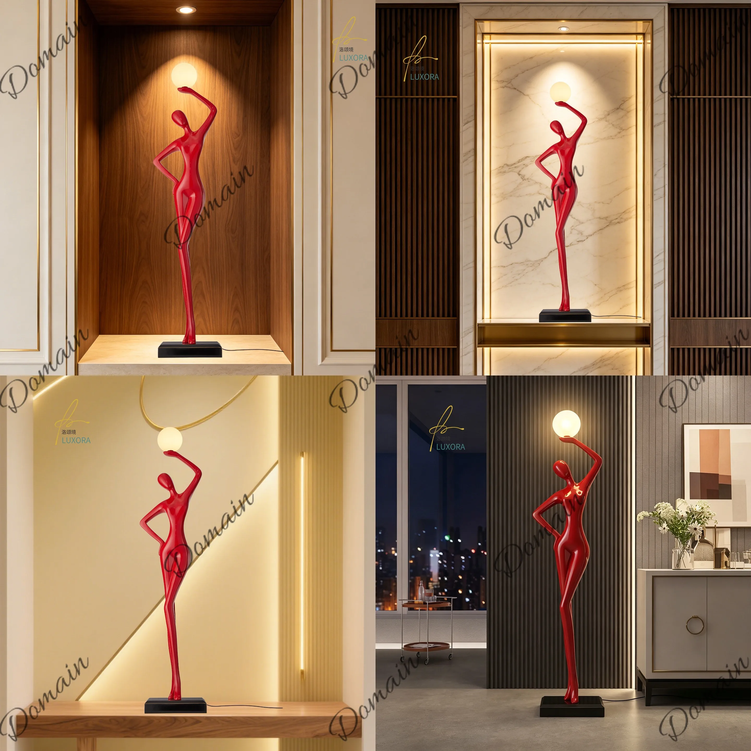 Creative Humanoid Floor Decoration Abstract Art Sculpture Plug-in Light for Living Room Luxury Decor