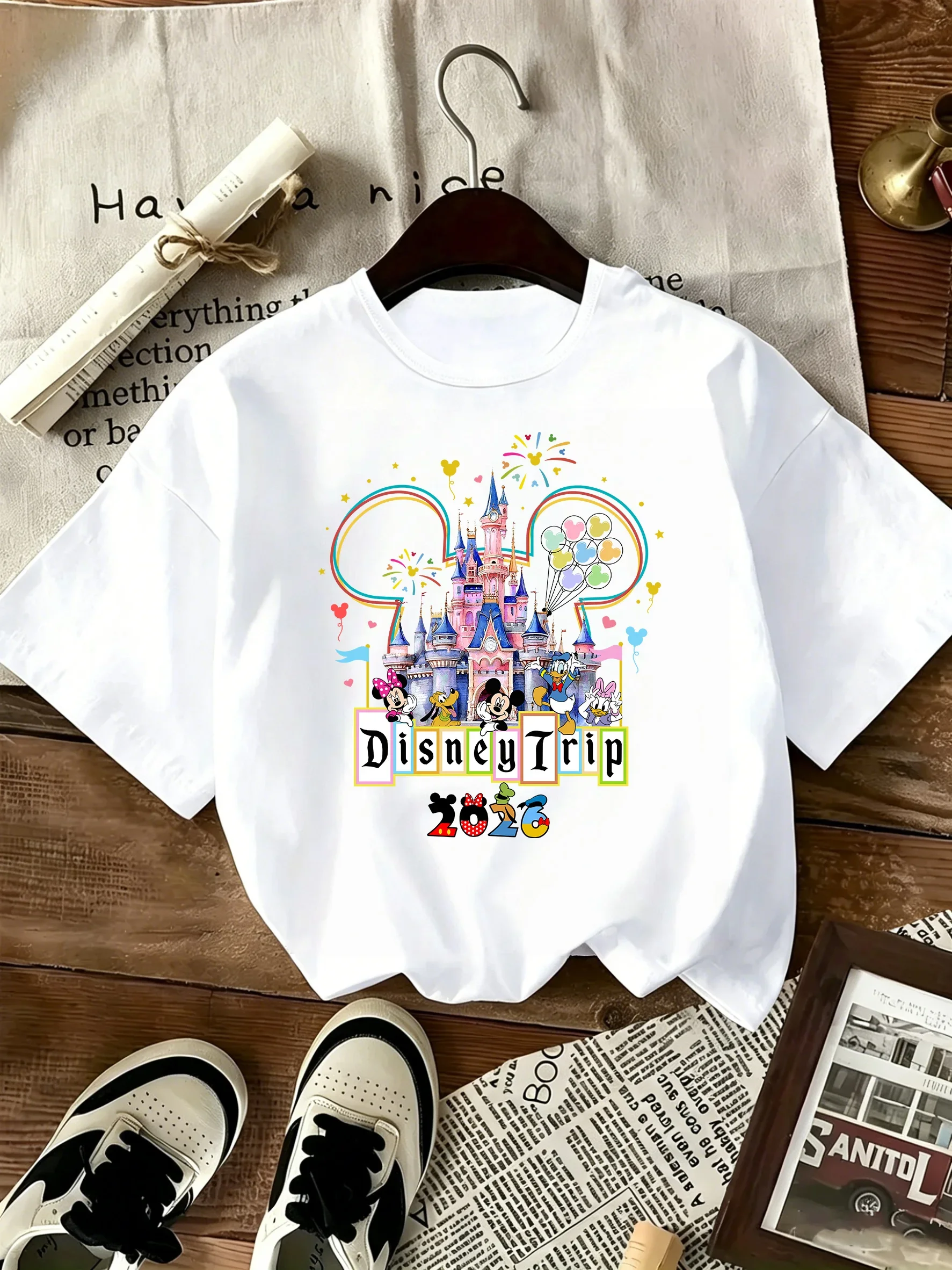 Family Vacation 2026 T-Shirt Magic Castle Cartoon Mouse Matching Family Tees Where The Magic Begins Short Sleeve Tops