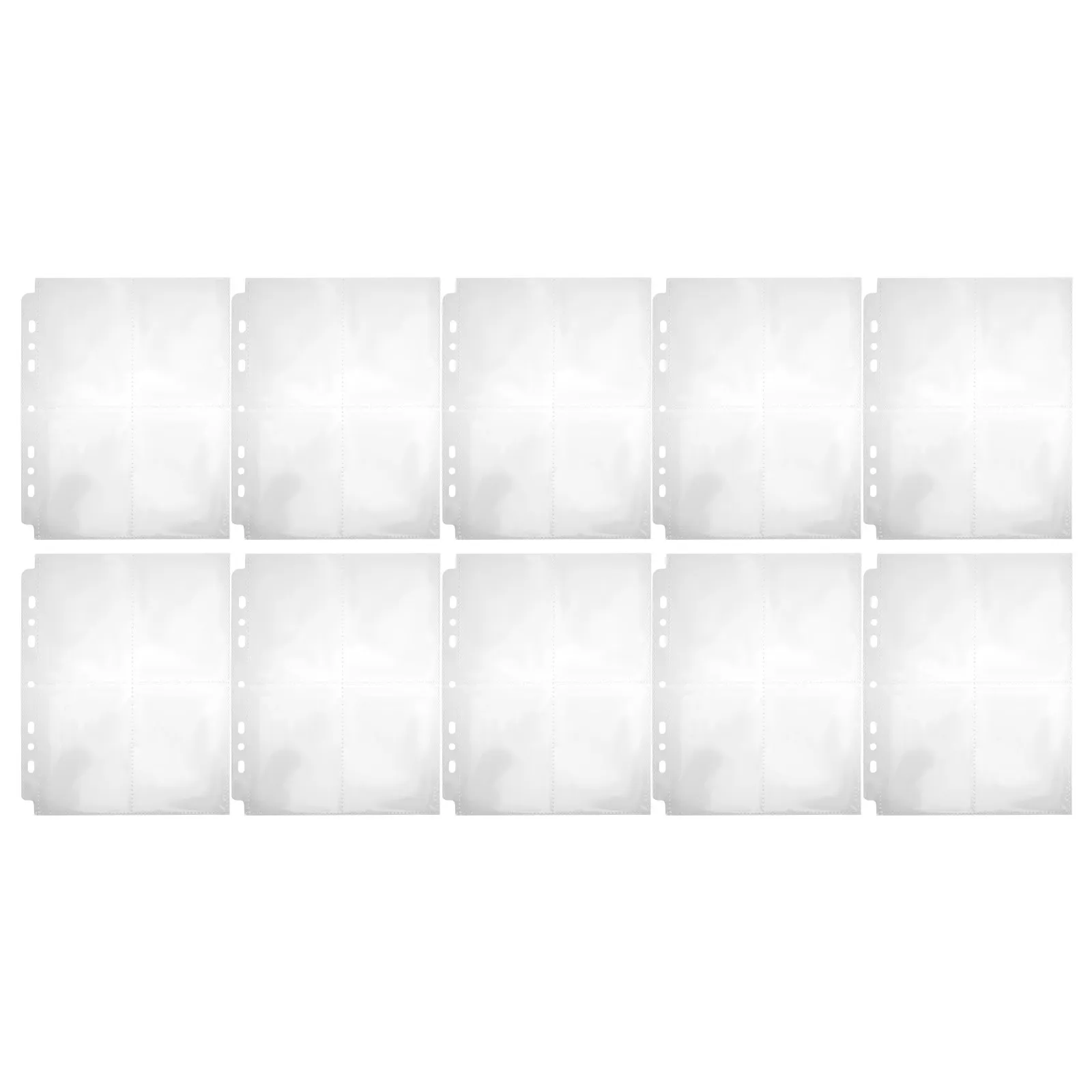 10Pcs Binder Insert Photo Sleeves A5 Clear Plastic 7 Hole Heavy Duty Photo Album Pages Wedding Picture Sleeves