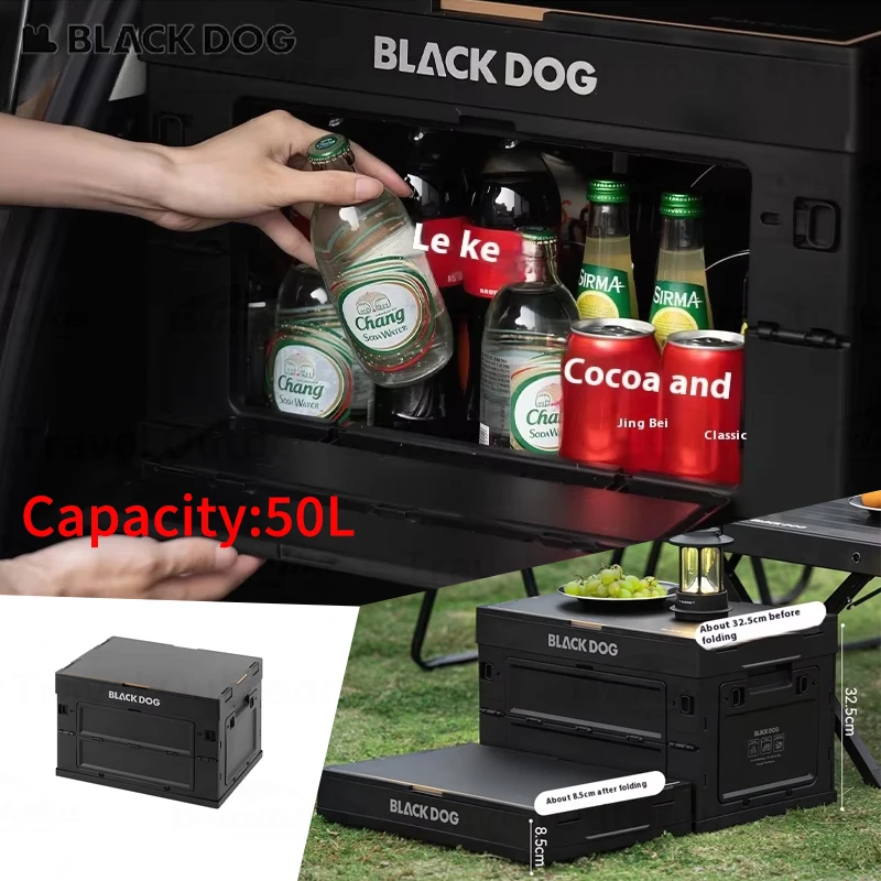 

Складной контейнер для хранения напитков BLACKDOG Outdoor Storage Box, 50 л, большой вместимости, портативный, для кемпинга, автомобиля, пикника, путешествий