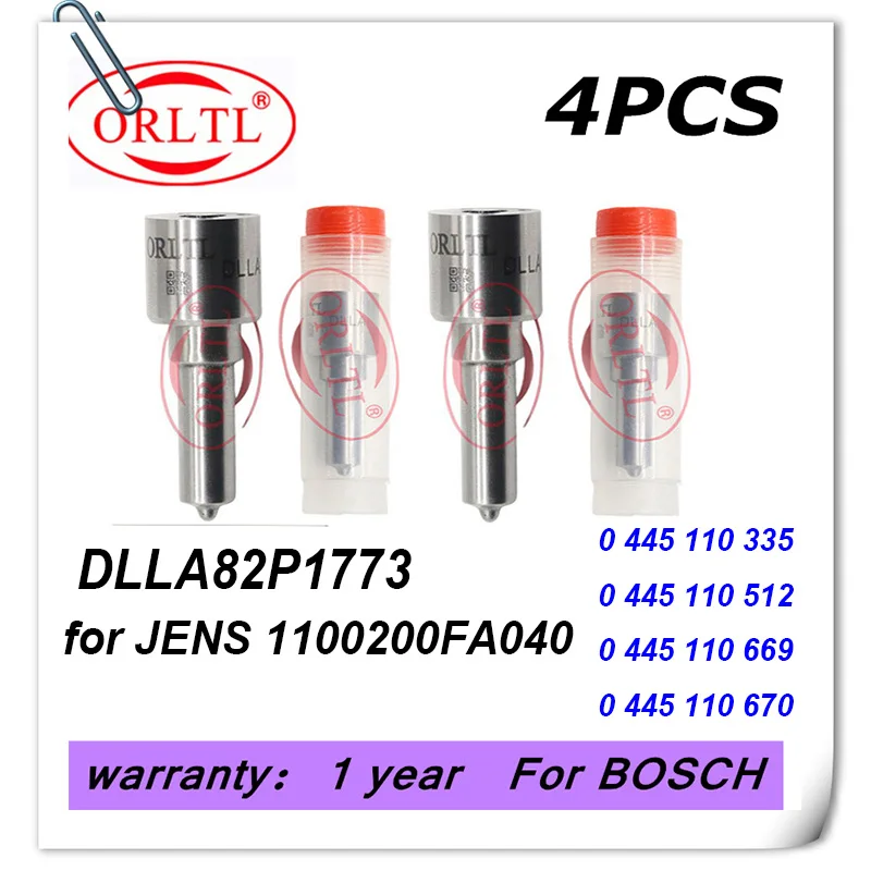 

4pc DLLA82P1773 0433172082 For JAC 4DA1-2B 0445110335 0445110512 0445110669 0445110670 1100200FA040 Original Injector Nozzle