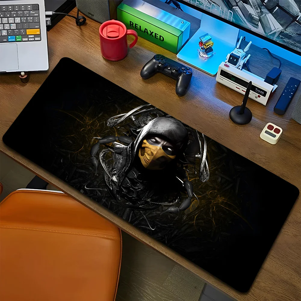 M-Mortal Kombat Mousepad แผ่นรองเม้าส์พร้อม Pad อุปกรณ์เสริมสําหรับเล่นเกม Prime Gaming XXL คีย์บอร์ด Pad Padding Mat