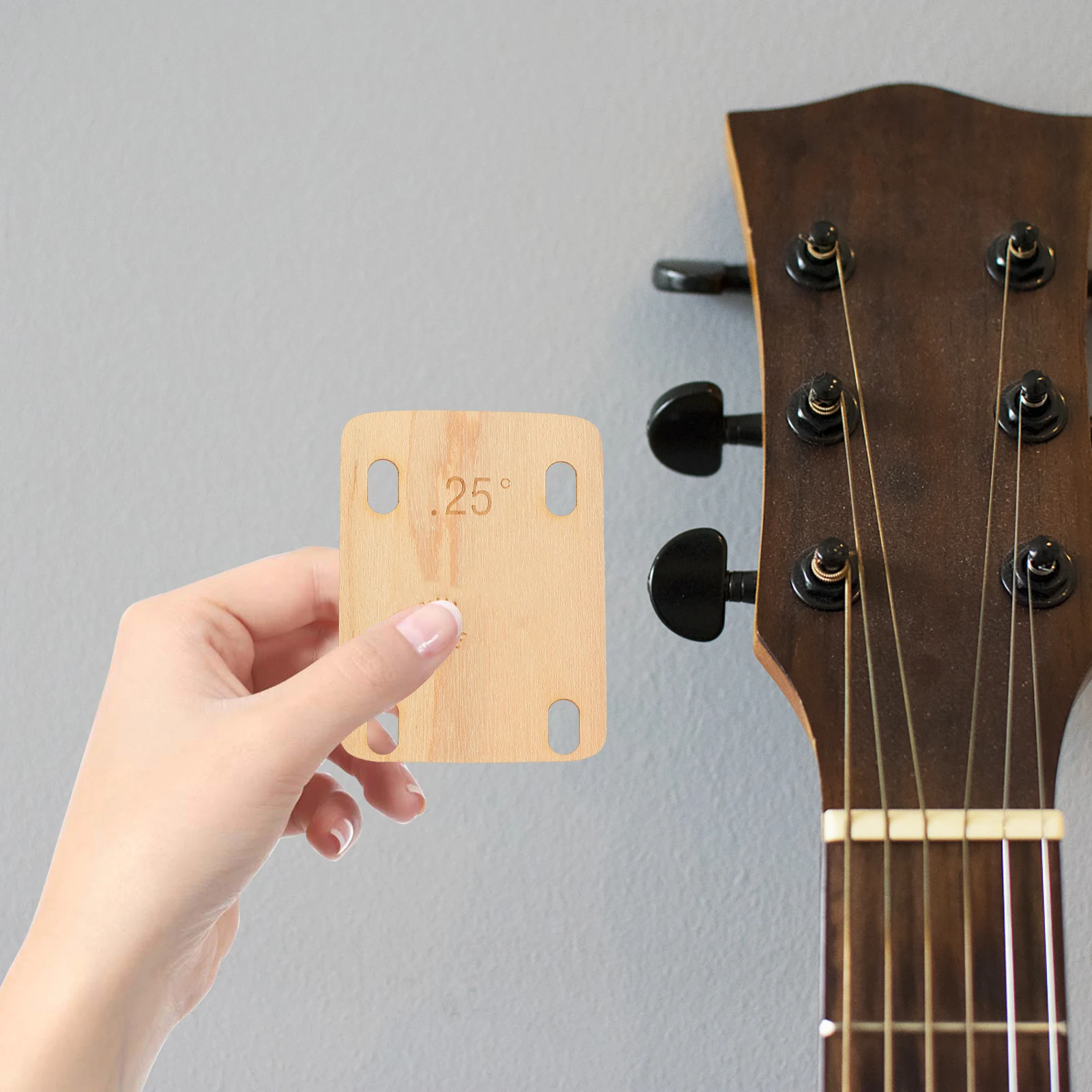 

3 Pcs Guitar Neck Shims Maple Wood 0.25 0.5 1 Degrees Electric Bass Repair Replacement Parts Accessories Spacer Tools
