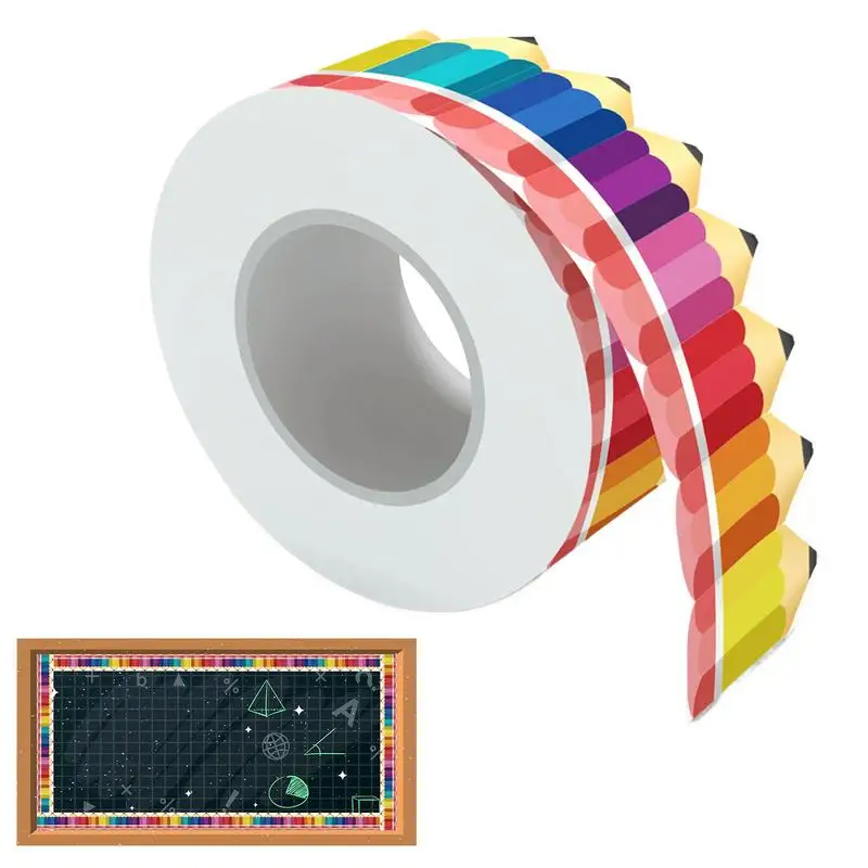 Colorful Pencil Border 65ft Rolled Border Trim With Pencil Patterns Paper Borders Border For Back-to-School Walls Homeschool