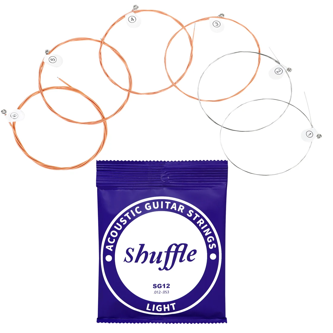 

Shuffle Acoustic Guitar Strings SG12 Copper Red Winding Folk Guitar Strings High Carbon Alloy Guitarra Accessory