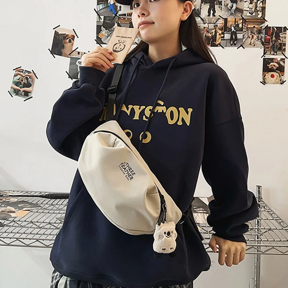 

Повседневная мужская нагрудная сумка с регулируемым ремешком, многофункциональная спортивная сумка в форме полумесяца на молнии, большая вместительная сумка на одно плечо для улицы