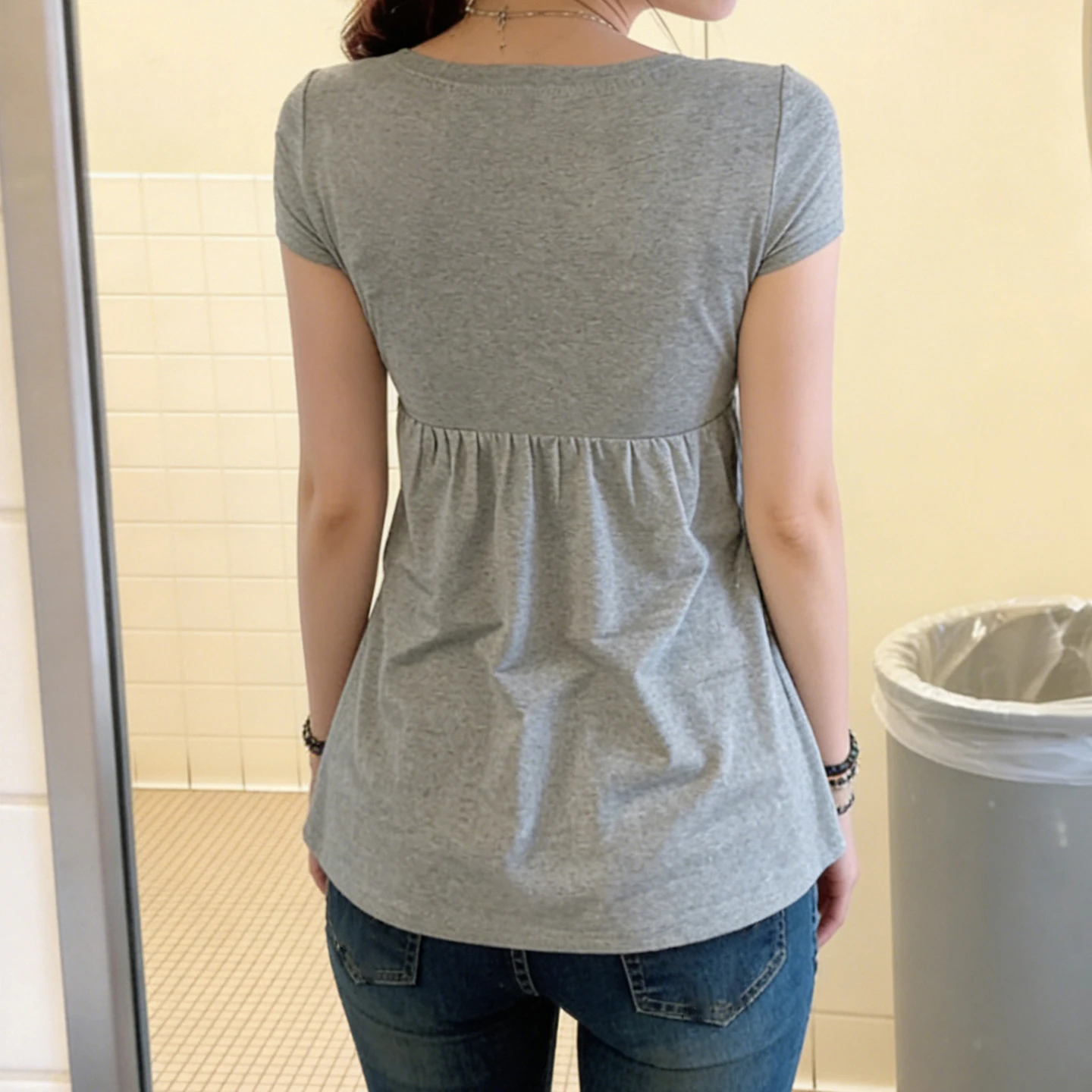 SUCHCUTE Women Fake Two Piece Short Sleeve Top Casual Square Neck Casual Tee Coquette Lace Trim Inner Detail T-Shirt Summer Chic