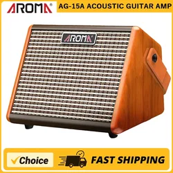 Acoustic Guitar Amplifier,Bluetooth Speaker Rechargeable Portable Acoustic Guitar Amp with Dual Channel Reverb Adjustment