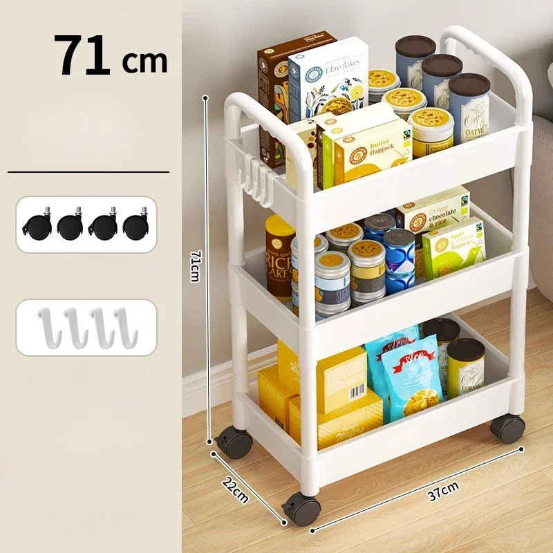 Household Multi-layer Small Cart Storage Rack Floor To Floor Kitchen Bedroom Bathroom Storage Rack Storage Rack With Wheels