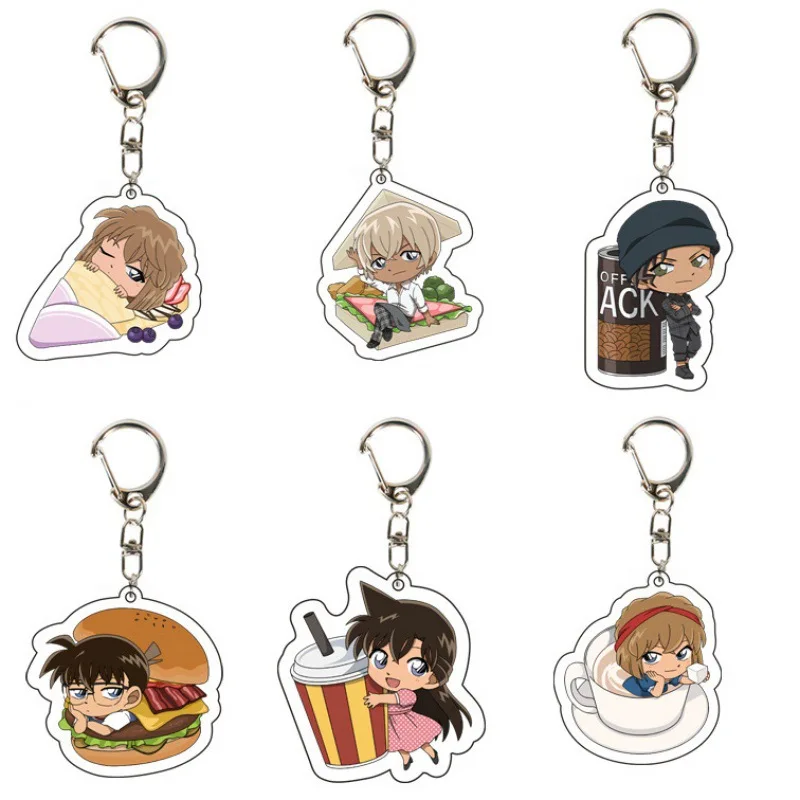 Detective Conan's Keychain Anime Peripheral Kidd Kudo Shinichi Printed Double sided Pendant Accessories