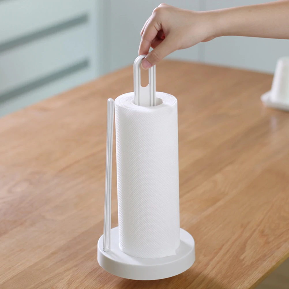 

2Pcs Desktop Roll Paper Stand Practical Roll Paper Storage Rack Minimalist Roll Paper Support Rack White