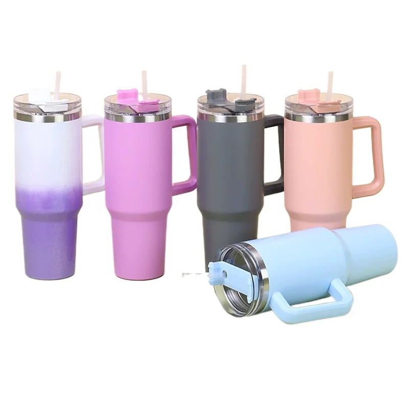 30oz Stainless Steel Tumbler with Handle Vacuum Insulated Car Cup Large Capacity Drop Resistant Ice Mug for Outdoor Sports