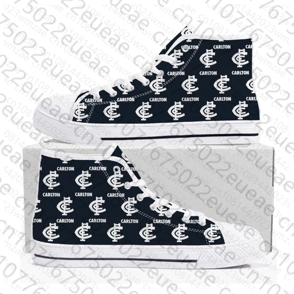 Carlton Blues Australian Football High Top High Quality Sneakers Mens Womens Teenager Canvas Sneaker Casual Custom Made DIY Shoe