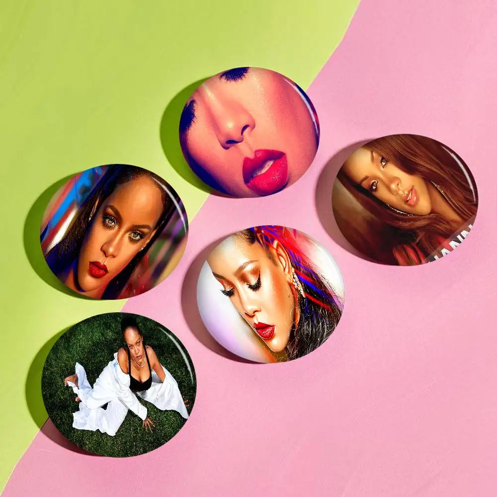 Hot Singer R-RIHANNAS 58mm Cute Series Pins Funny Badge Interesting Cartoon Animals Brooches Backpack Clothes Gift Accessory