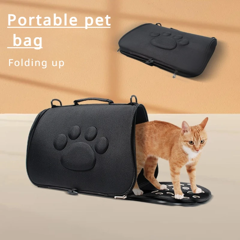 

2024 EVA Pure Color Travel Pet Bag Carrier, Breathable, Folding, Small Dog, Outdoor, Single Shoulder, Pet Carrying Items, 2024