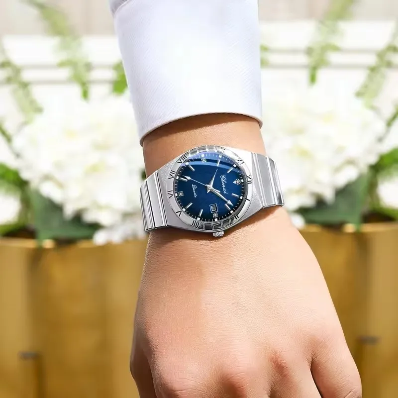 CHENXI 6402 Fashionable and Elegant Men's Quartz Watch Night Light Date Waterproof Stainless Steel Strap Men's Business Watch