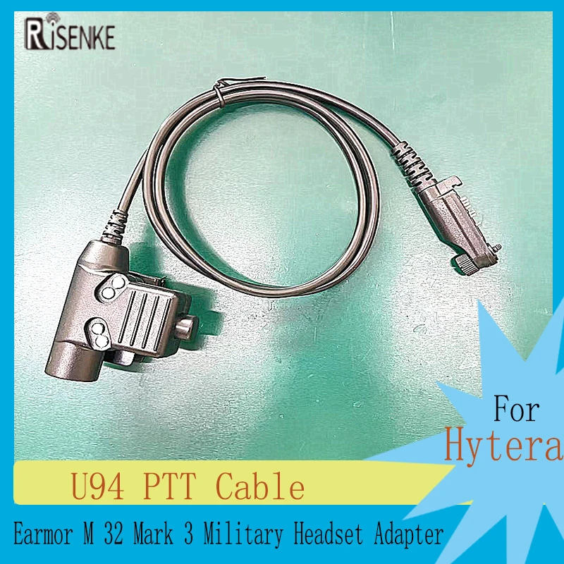 

RISENKE-U94 PTT Adapter for Hytera HP605, PD680， Radio, Walkie Talkie Accessories, Headset Cable, U94（Military Wiring, NATO-US）