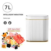 7L Smart Sensor Trash Can Home Luxury Trash Bin Electronic Automatic Bathroom Toilet Rubbish Bin Kitchen Big Waterproof Narrow