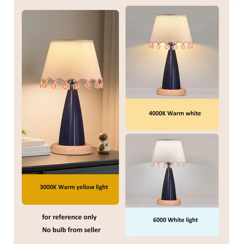 

Cream Stylebedroom Bedside Decorative Lamp With Switch Nordic Designer Girl Color Blocking Small Night Light