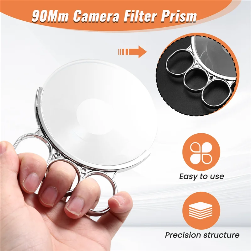A74E-Prisma Kabur Latar Depan Fotografi Kreatif, Filter Halo Vortex 90Mm untuk Aksesori Lensa Mikro DSLR