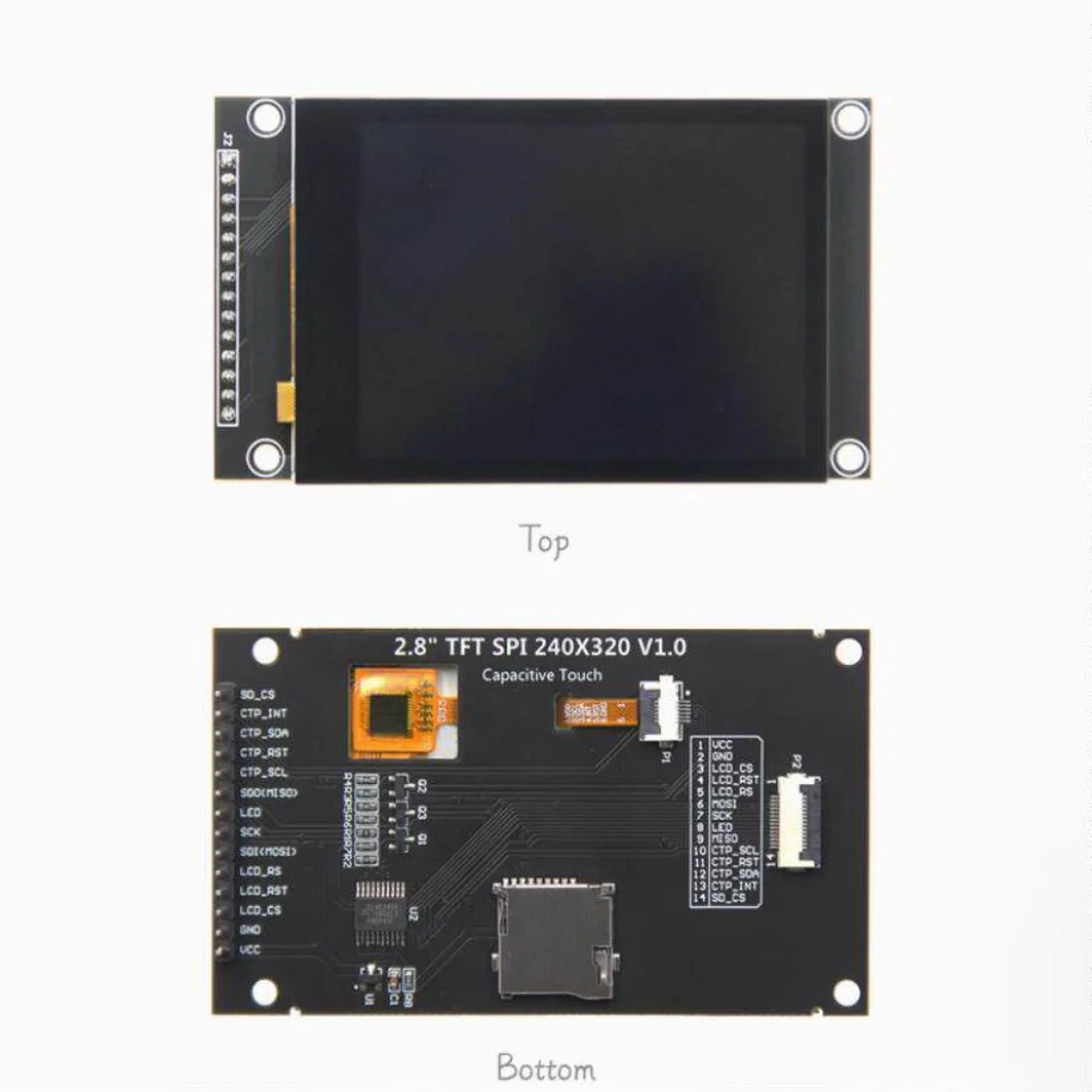 2,8/3,2/3,5 Zoll SPI Serieller Anschluss TFT LCD Kapazitiver Touchscreen-Display-Modul IPS-Version Schwarz – Detail 2