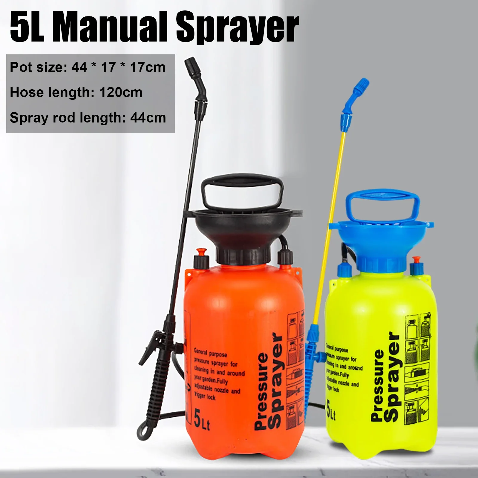 5L Manual Sprayer Garden High Pressure Sprayer For Garden Watering, Farmland Spraying, Household Disinfection Irrigation Tools