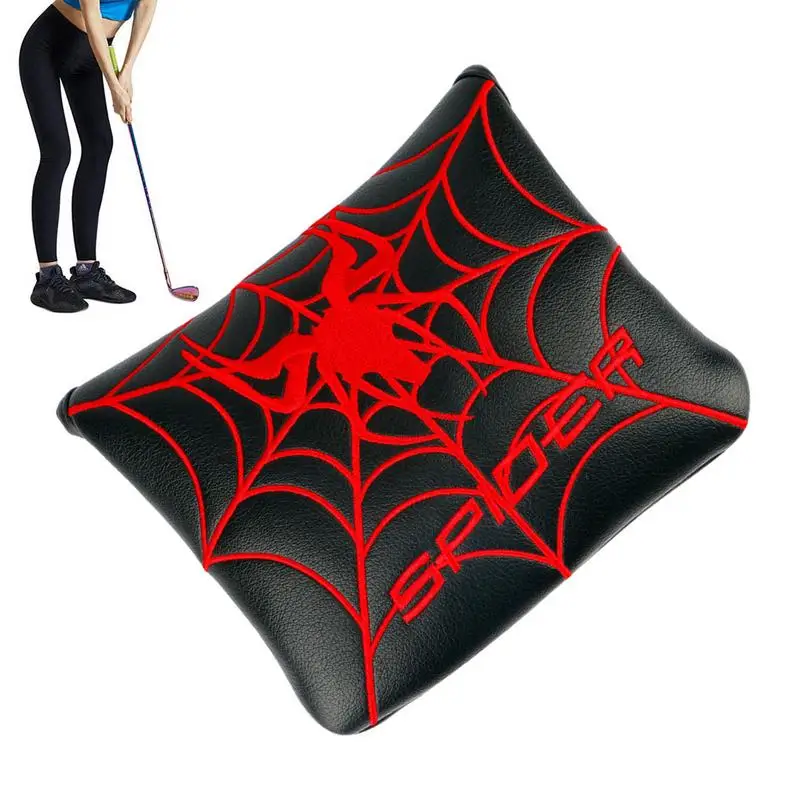 

Putter Head Cover Spider Mallet Putter Headcover Square Mallet Shaped Magnetic Closure Golf Putter Head Cover For Home Garden