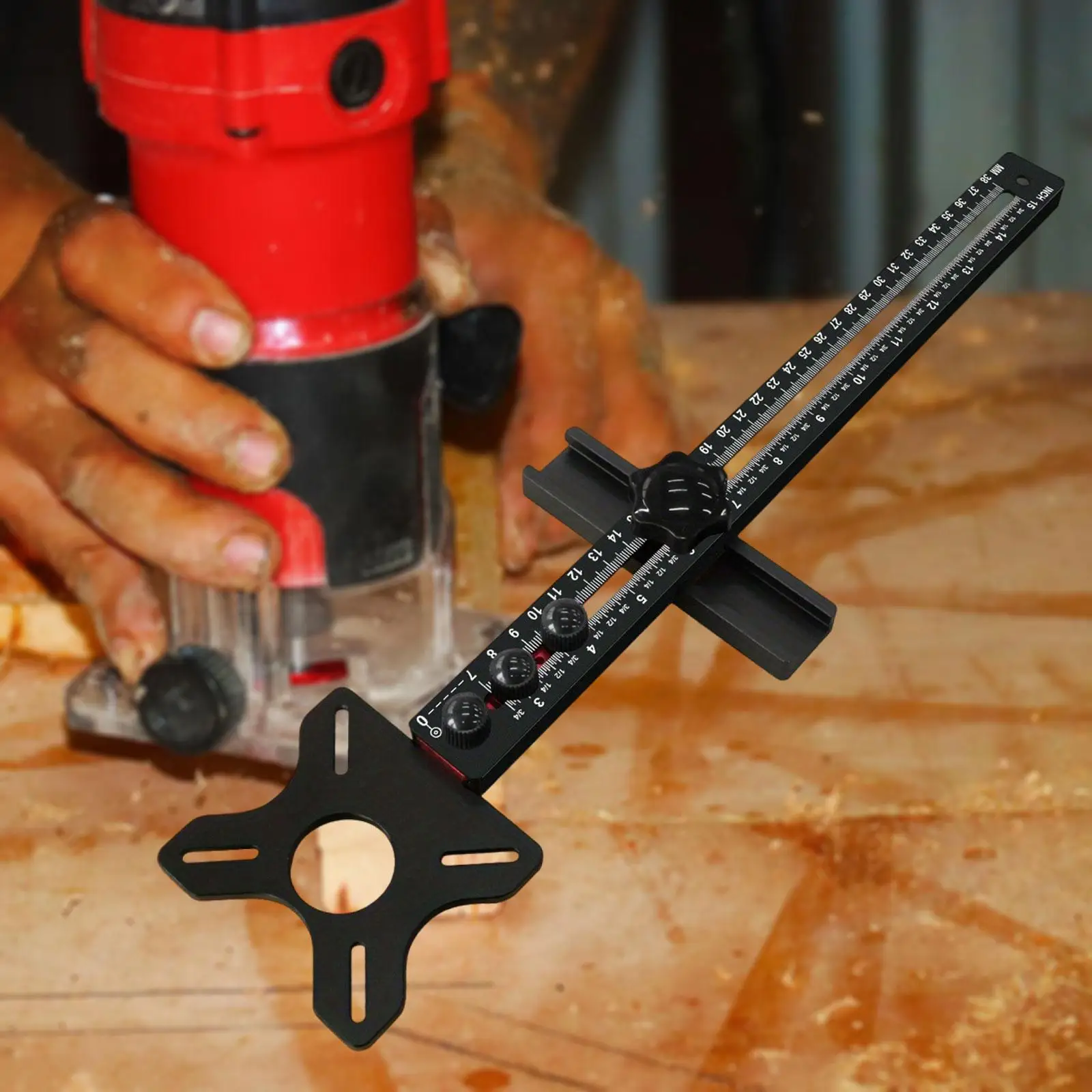 Precision Router Circle Cutting Jig Cabinet Hardware Tool Aluminum Alloy Milling Groove Bracket for Wood Trimmer