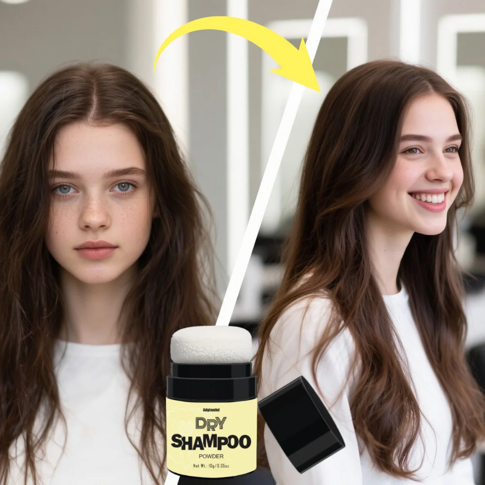 مسحوق شامبو جاف رائع للتحكم في الزيت، مكثف بدون غسل، مسحوق شامبو كسول، تصميم منتفخ، سهل الاستخدام، مسحوق ناعم ولا يطفو بسرعة جذور الشعر الدهني، يمتص الزيت، مناسب لجميع أنواع الشعر والألوان، مناسب للتاريخ، والتنقل الصغير المحمول