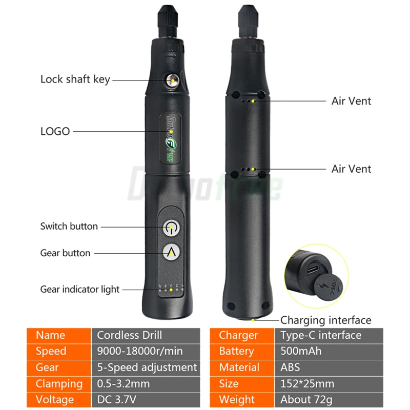 USB Cordless Rotary Tool Kit Woodworking Engraving Pen DIY Mini Wireless Drill 9000-18000rpm For Jewelry Metal Glass