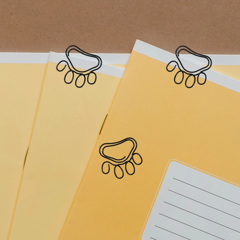 

50pcs Cat Metal Small Document Metal Paper Clips Cute Shaped for Work Study Black Paper Clips For Paperwork Color