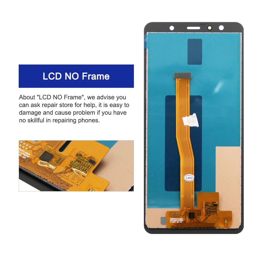 Wholesale 6.0\'\' Display For Samsung A7 2018 A750 LCD SM-A750F A750F Display With Frame Touch Screen Assembly Replacement