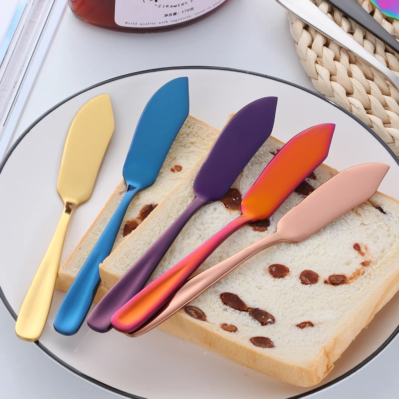 8Pcs Luxury Butter Knife Set Stainless Steel Toast Bread Jam Cheese Spreaders Cream Dessert Knives Breakfast Kitchen Tools Set