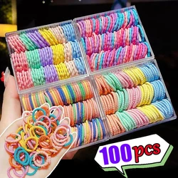 50/100PCS Girls Cute Colorful Elastic Hair Bands for Baby Children Pigtail Hair Tie Small Scrunchie Kid Lovely Hair Accessories