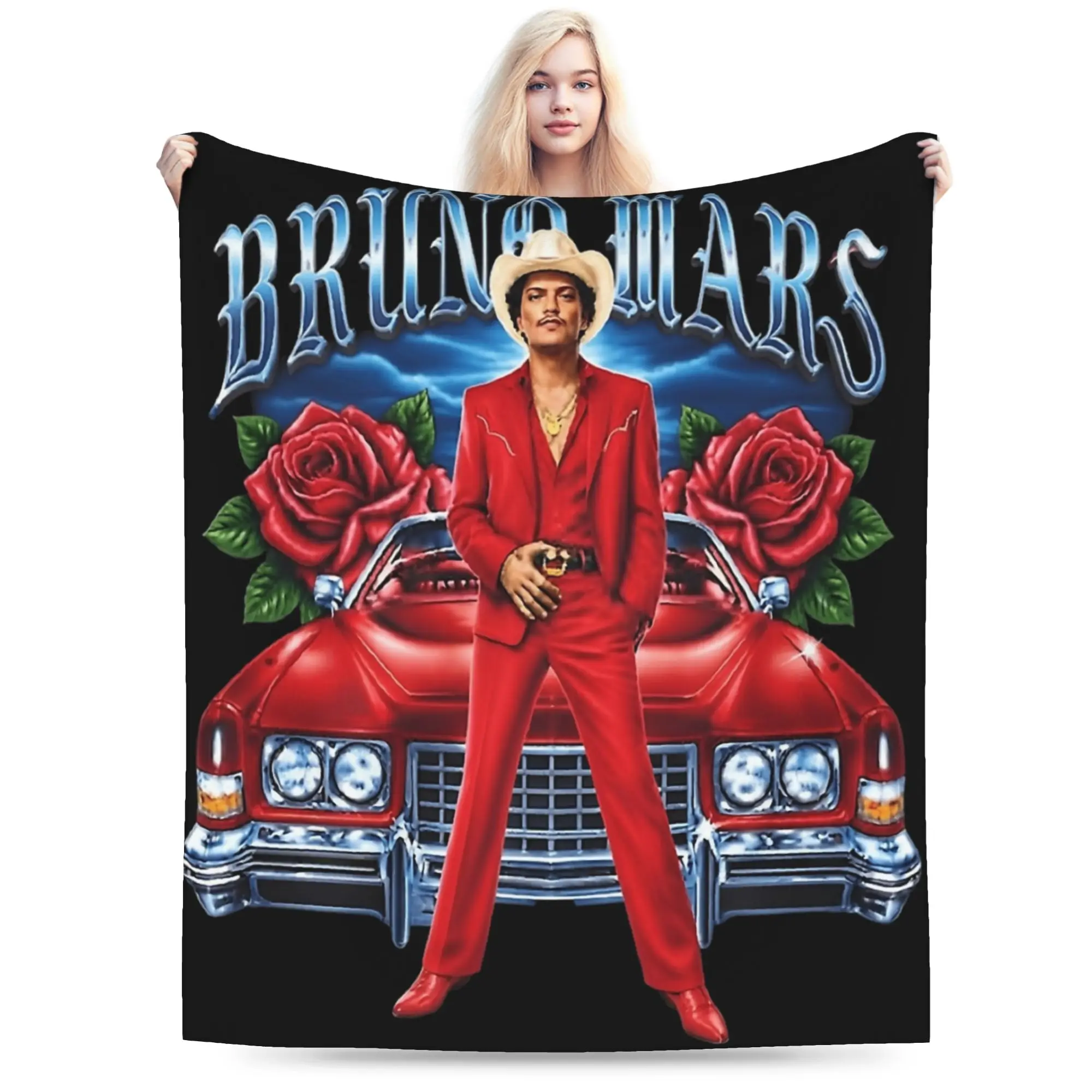 Bruno Mars Romantic Tour 2026 Blanket Multi-size Warm Cozy Fluffy  Throw Blankets for Sofa Couch and Bed