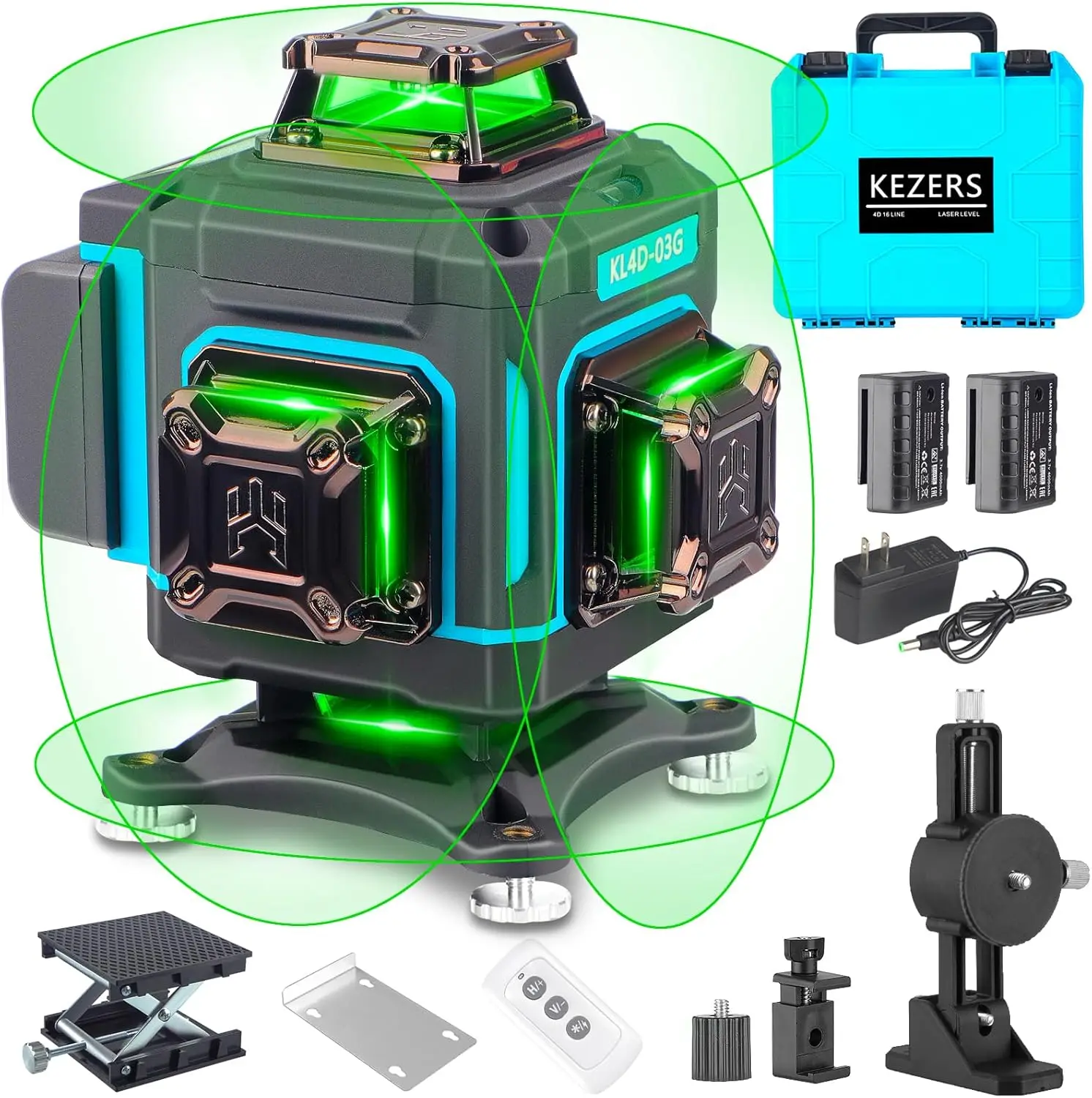 

4 x 360 Laser Level with Screen Green Laser Level Line tool Leveling and Alignment Laser Tool with Pulse Mode