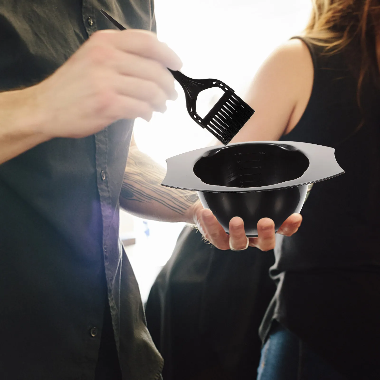 

1Set Hair Dyeing Tools Set with Mixing Bowl and Applicator Brush Ideal for Hair Color Oil Mask DIY Easy to Clean and Store