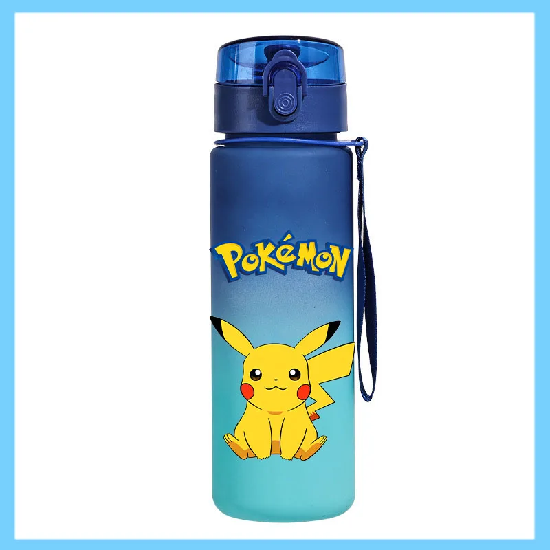 keeppley Pokémon 650 ml Fitness und Sport Direkttrinkende Anti-Tropf-Wasserflasche aus Kunststoff Pikachu Eevee Kapazität für Kinder und Studenten 6