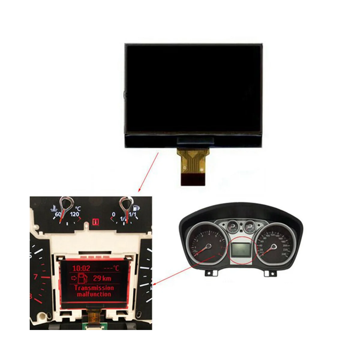 Car Instrument Cluster Dashboard Pixel Repair LCD Display Screen for Ford Focus C-Max Galaxy Kuga