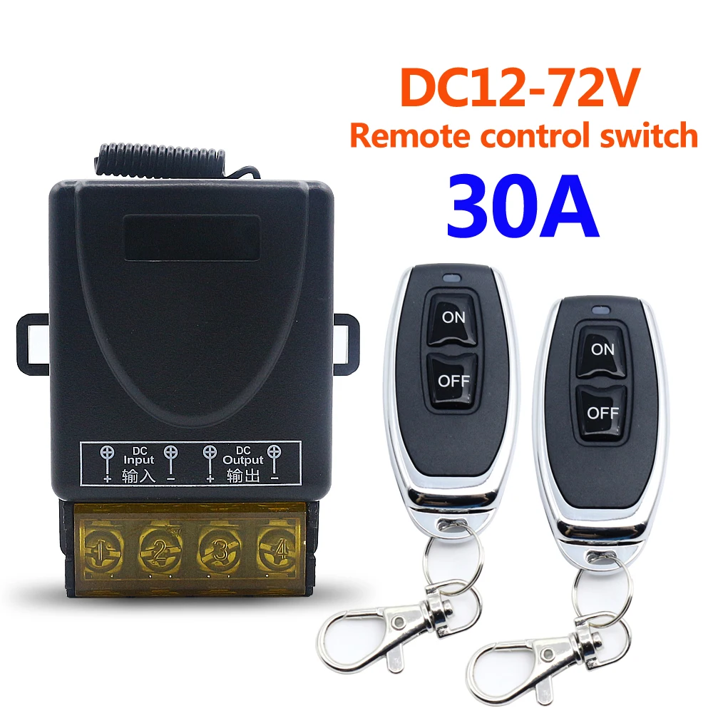 DC 12V 24V 48V 72V RF 433Mhz Controle Remoto, Sistema de Acesso Porta Bloqueio, Luz LED, Controle do Motor DC