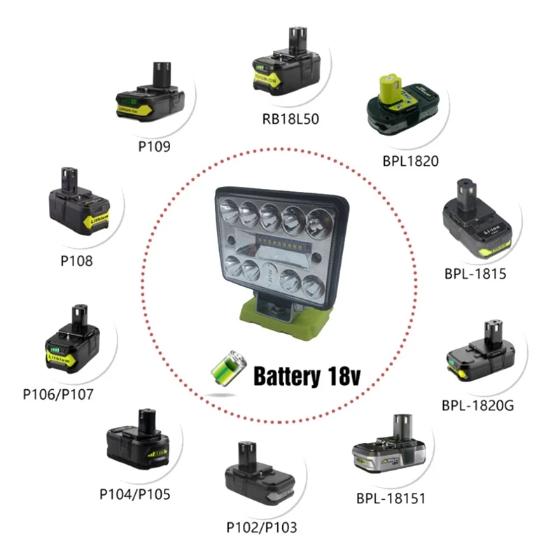 1 PCS Tool Converter Parts Accessories For Ryobi One+18V Lithium Battery Conversion For High Performance LED Light Work Light