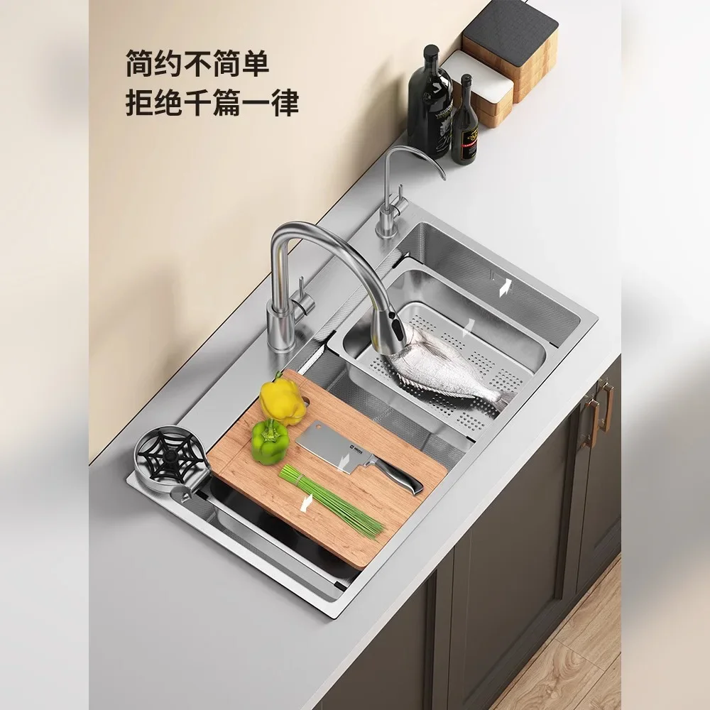 304 stainless steel 5.0 small rice sink large single sink kitchen vegetable basin household dishwashing sink under the counter