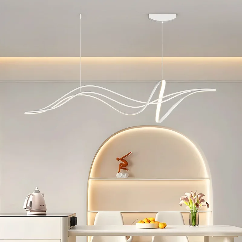 

SANDYHA Creative Art Chandeliers Linear Design Pendant Lighting for Dining Room Bar Kitchen Island LED Lamp Suspension Luminaire